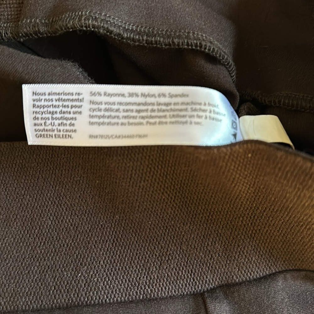 Eileen Fisher Chocolate Brown Pull On Straight Leg Pants - Picture 7 of 7